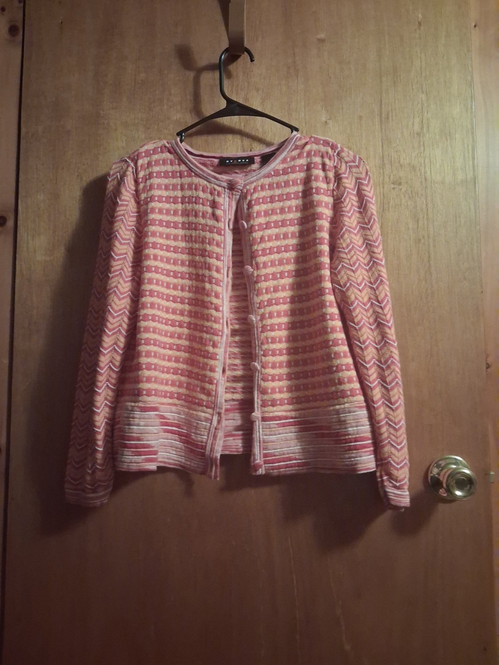 Axcess Pink and Orange Striped Knit Cardigan